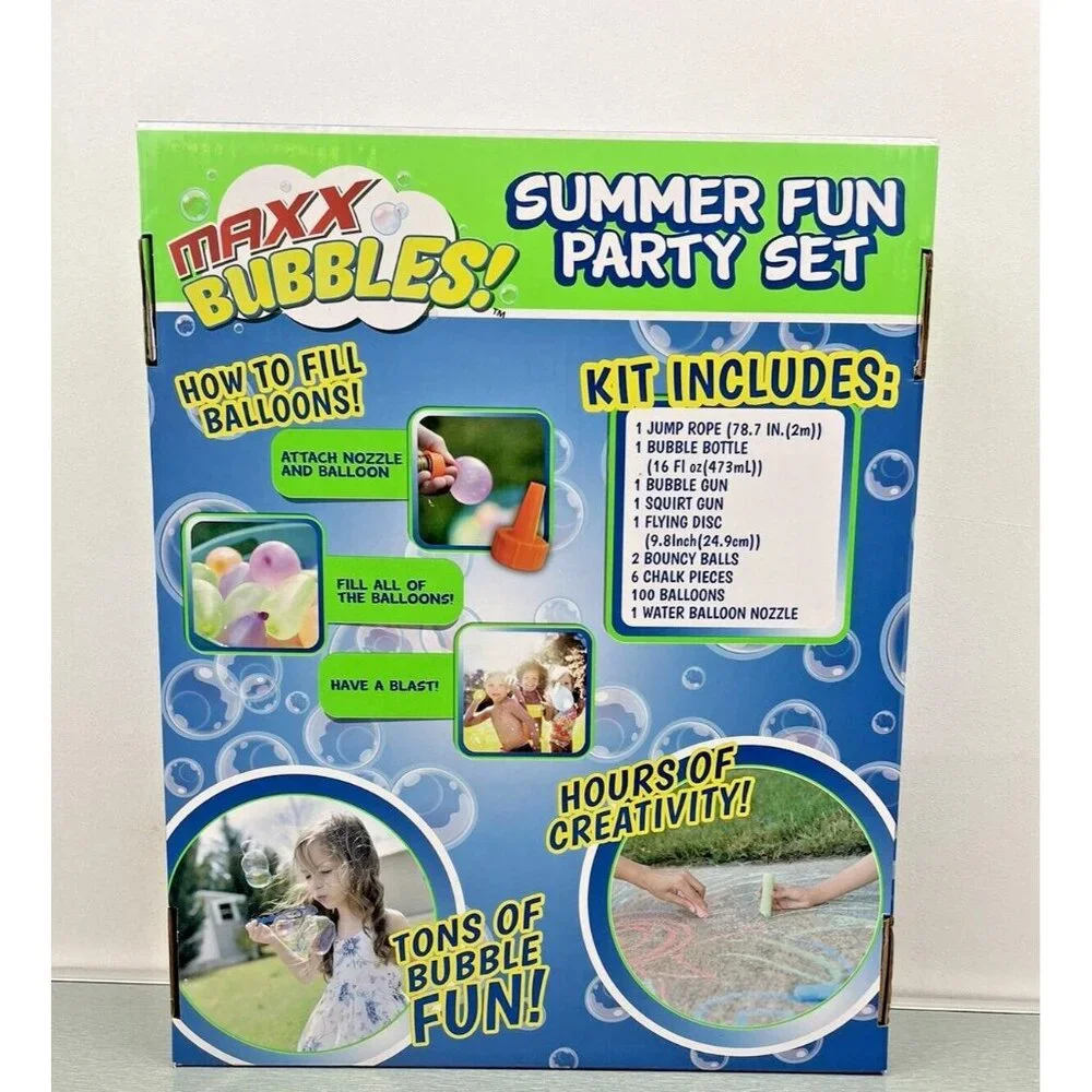 Maxx Bubbles Summer Fun Party Set 114 Pcs Jump Rope Bubble Blaster Balloons - Picture 8 of 11